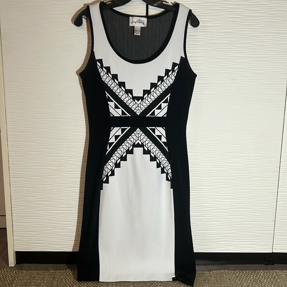 Joseph Ribkoff Black and White Geometric Dress